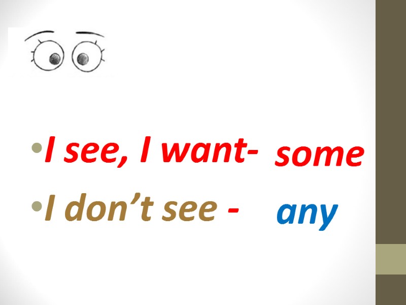 I see, I want- I don’t see -    some any